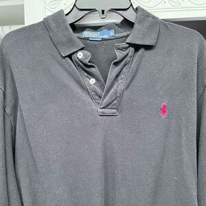 Men's Ralph Lauren Black POLO Size L Black Polo long sleeves ❤️